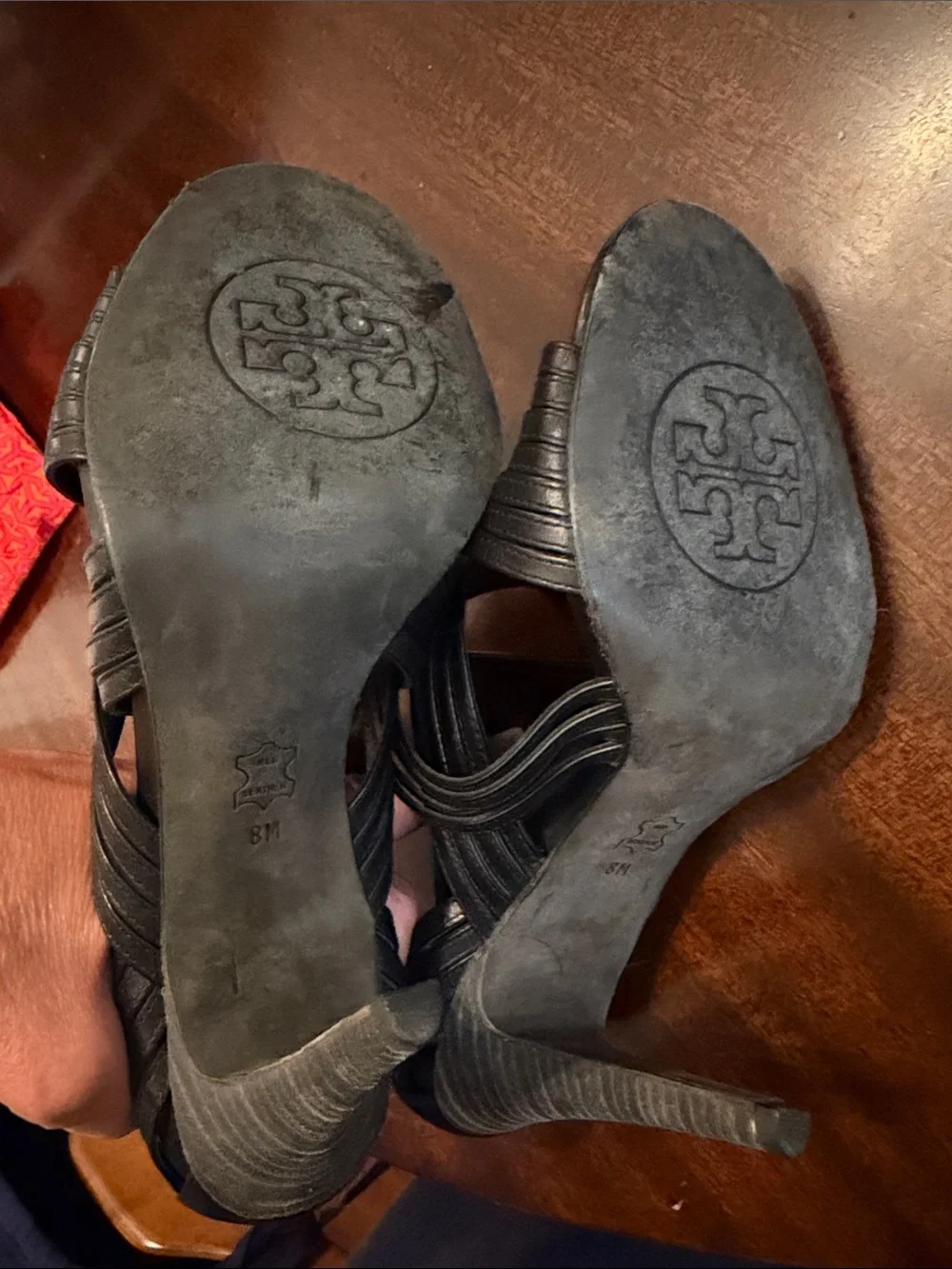 Tory Burch Black Leather Caged 